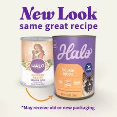 Paté suave Halo para perros mayores, facilita la ingesta y la experiencia de comer.