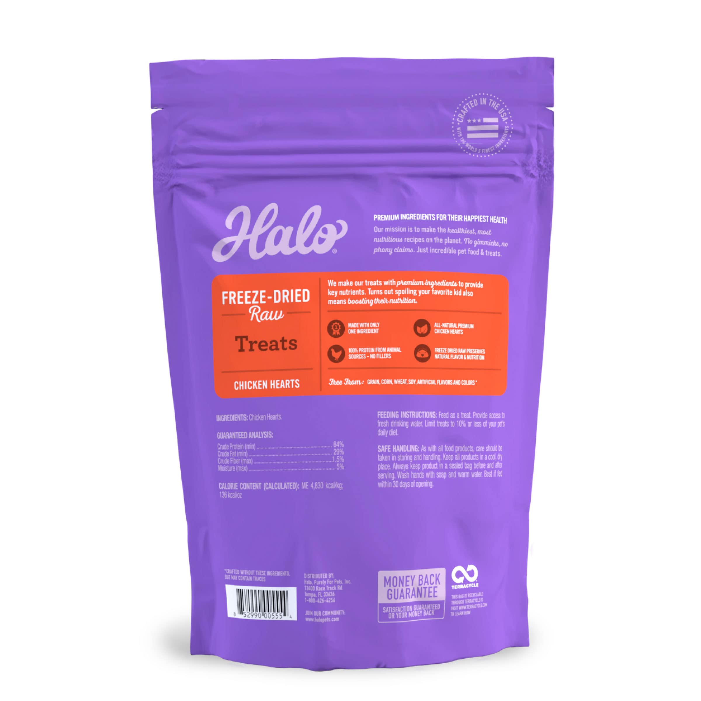 Halo energía alta con proteína: snack de corazones de pollo para rendimiento diario.