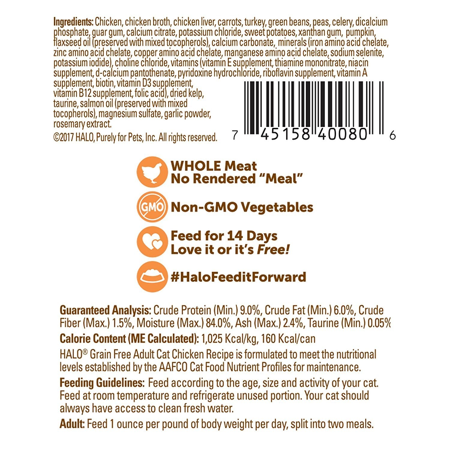 Halo Grain Free Soft Pate con pollo real, textura suave para comer con gusto