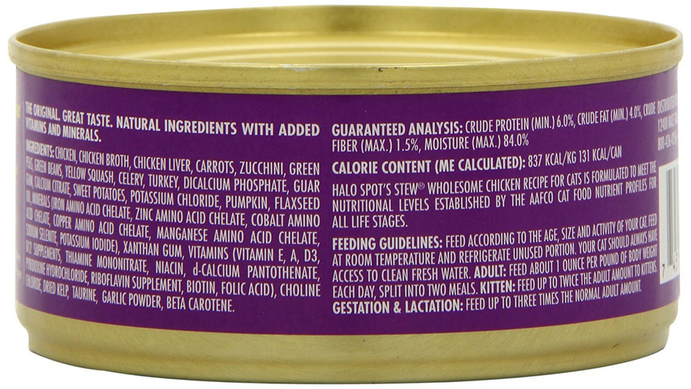 Halo Grain Free Soft Pate para gatos adultos pollo en caldo textura suave para comer con facilidad