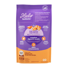 Halo Holistic croquetas de pollo con arroz; textura crujiente que muchos perros disfrutan.