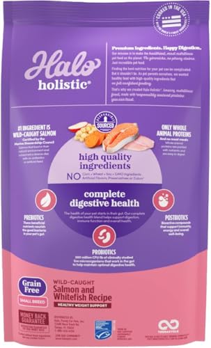 Kibble de tamaño pequeño de Halo Holistic para razas pequeñas y pelaje sano