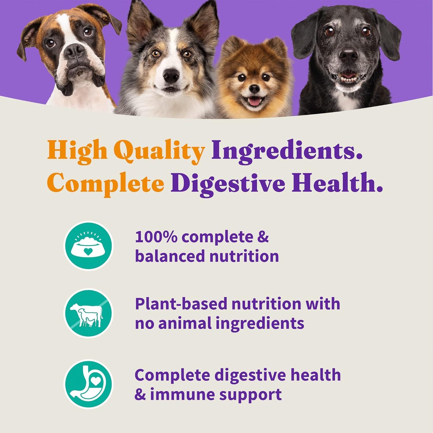 Halo ingredientes vegetales de alta calidad para perros adultos.