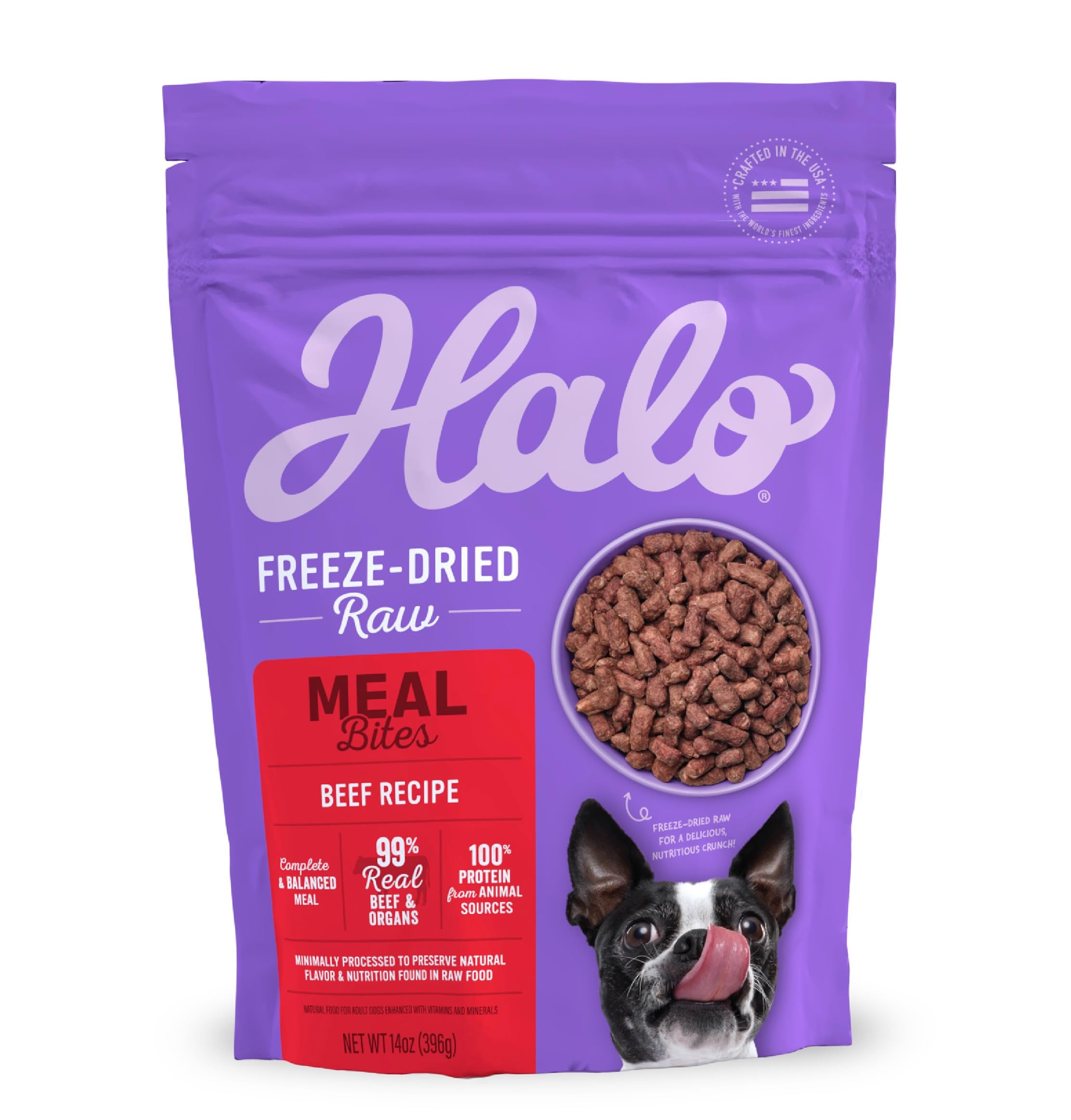 Halo Bocados de Comida crujientes para energía diaria del perro.