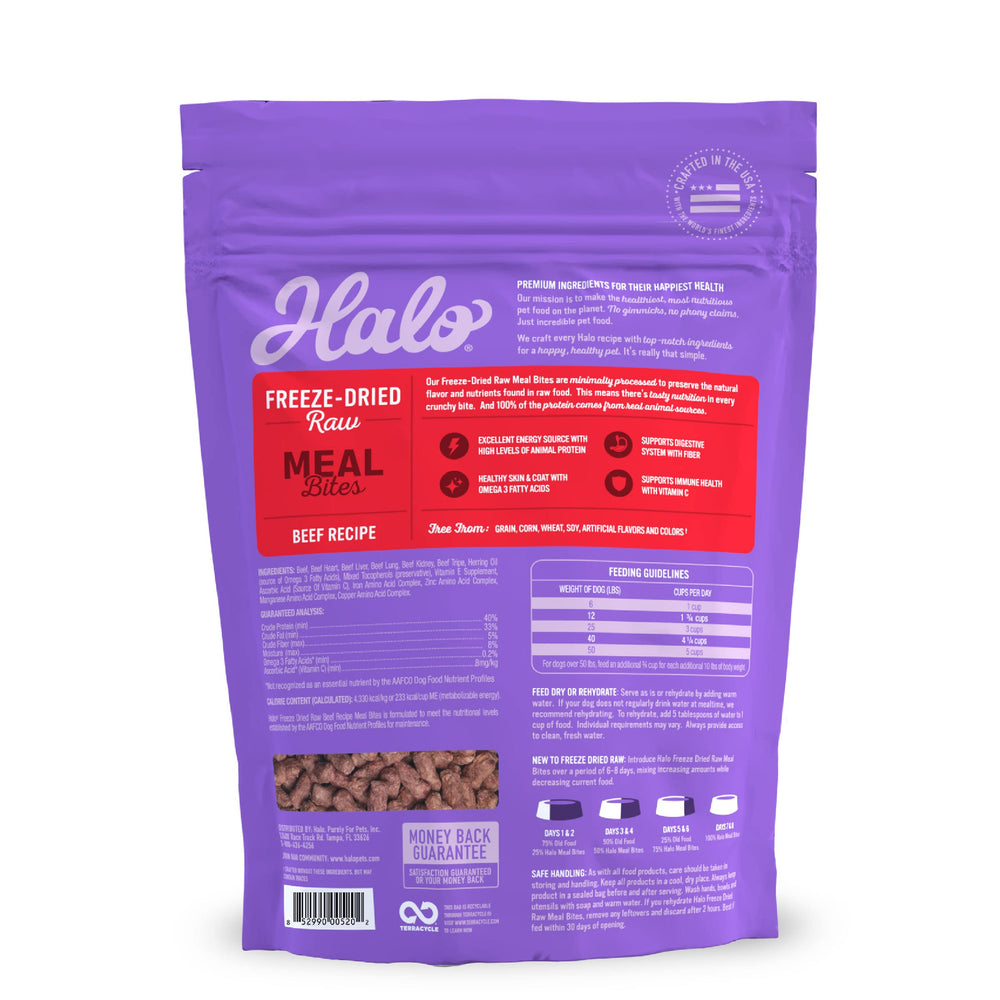 Halo Bocados de Comida con vitamina C para inmunidad canina.