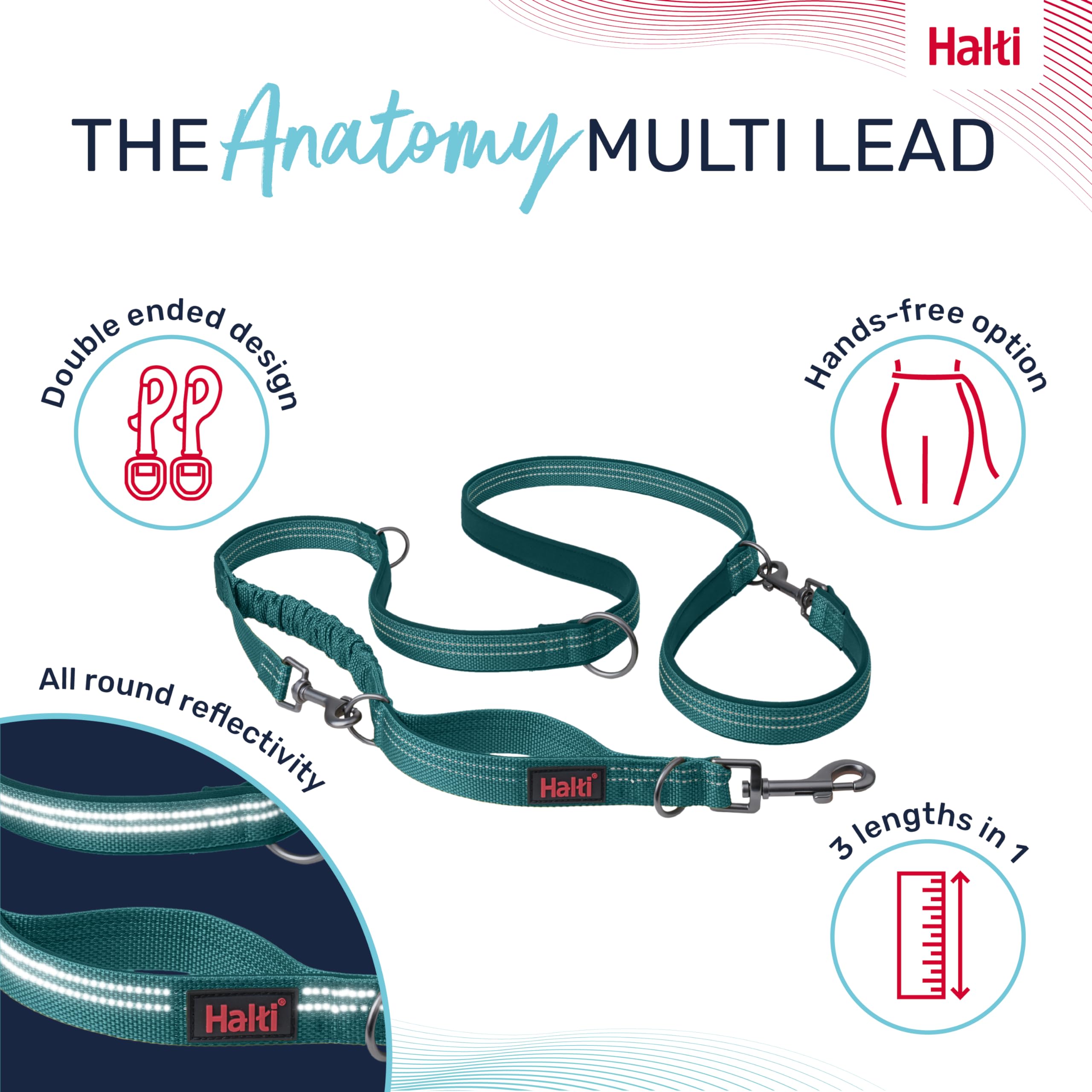 Halti Anatomy: sistema bungee amortiguador para reducir tirones.