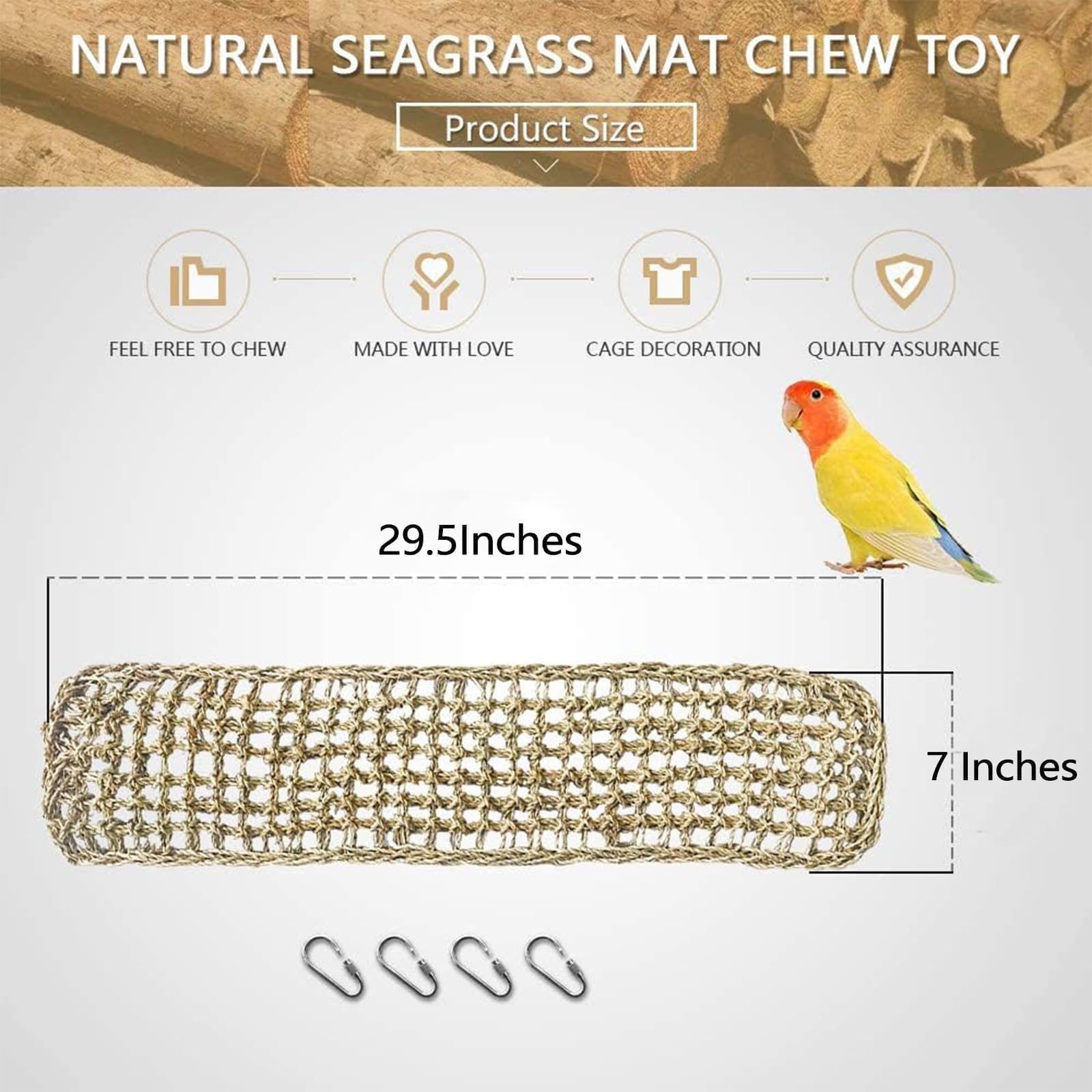 Hamiledyi accesorios-jaula-seagrass-aves: complemento versátil para jaula y decoración.
