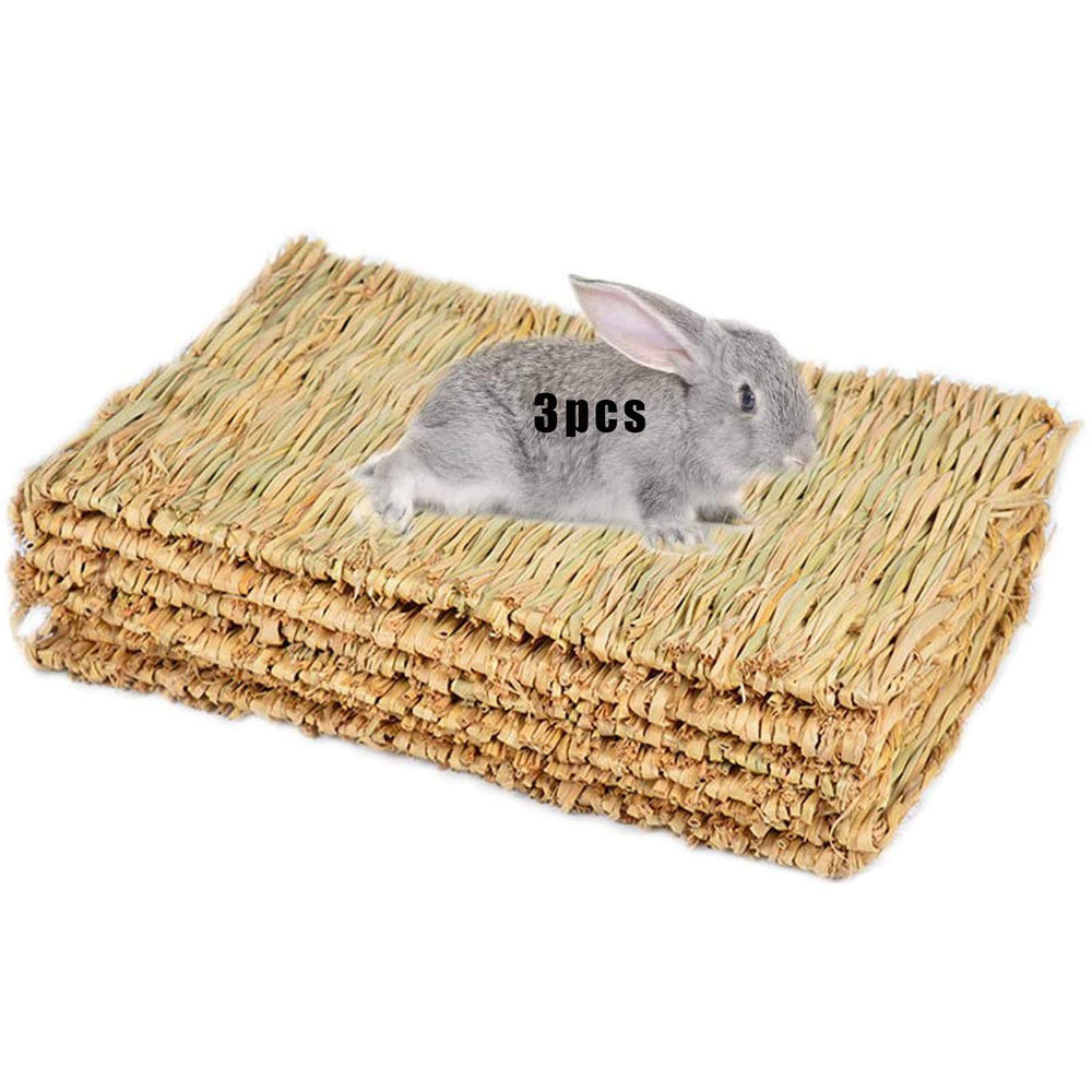 Alfombra de hierba tejida Hamiledyi para mascotas, ideal para juego y descanso ligero.