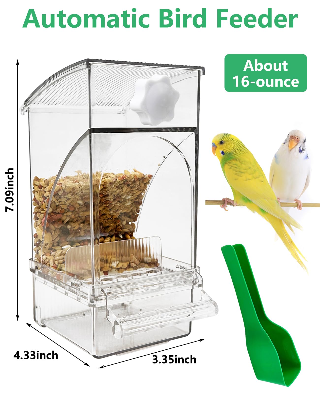 Hamiledyi comedero con capacidad de 16 onzas para alimento de aves.