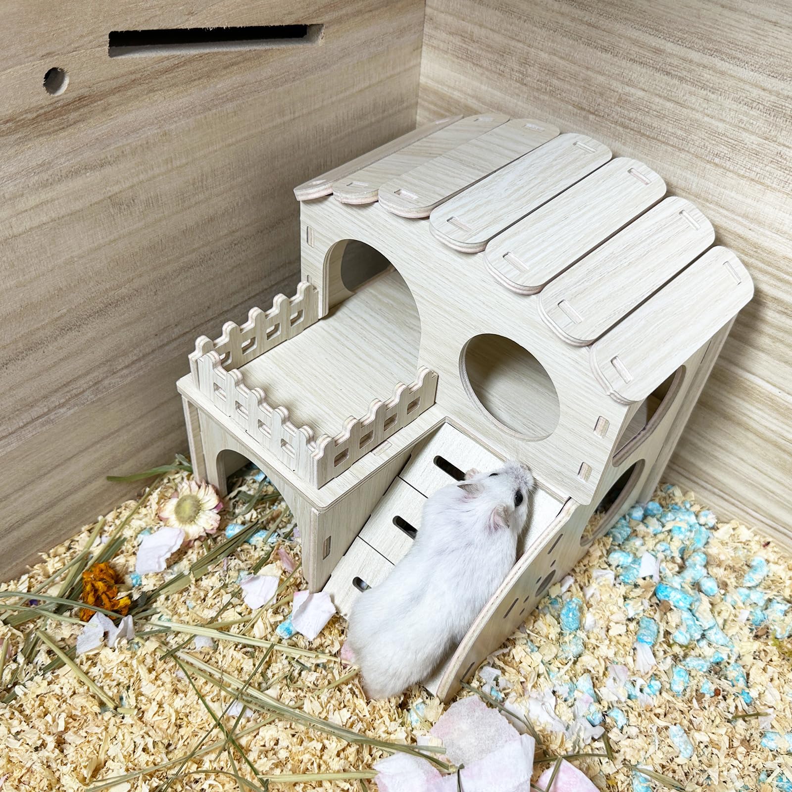 Hamiledyi casa-hamster-madera-sin-tornillos estructura duradera y segura