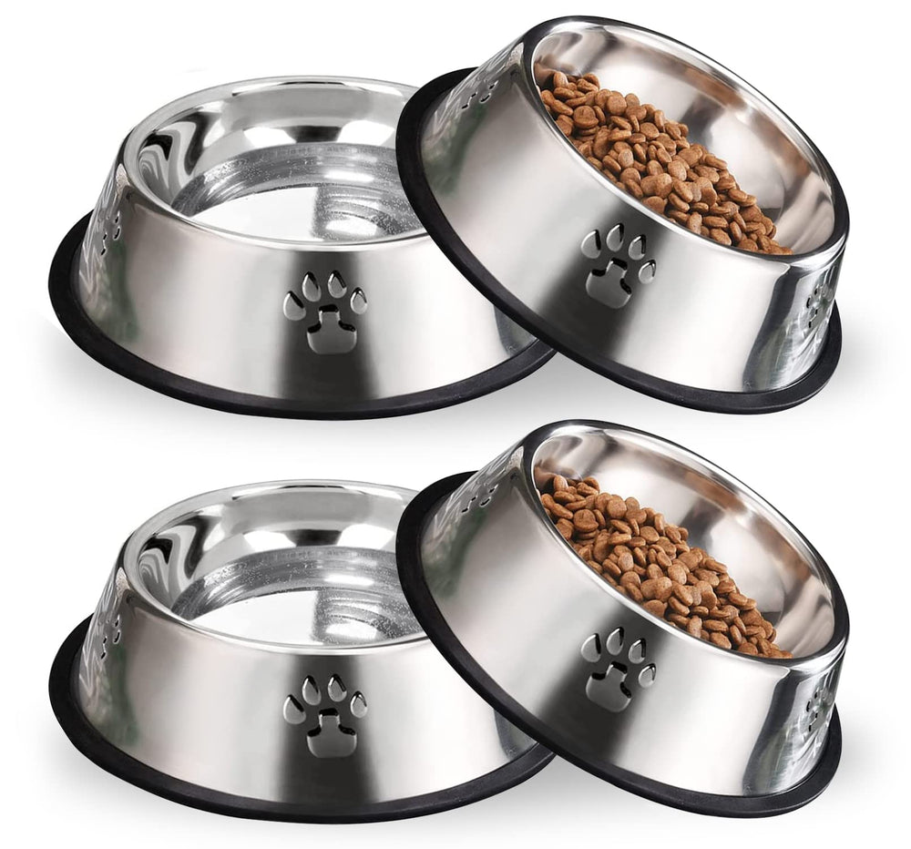 Cuencos Hamiledyi de acero inoxidable, conjunto de 4 para comida y agua.
