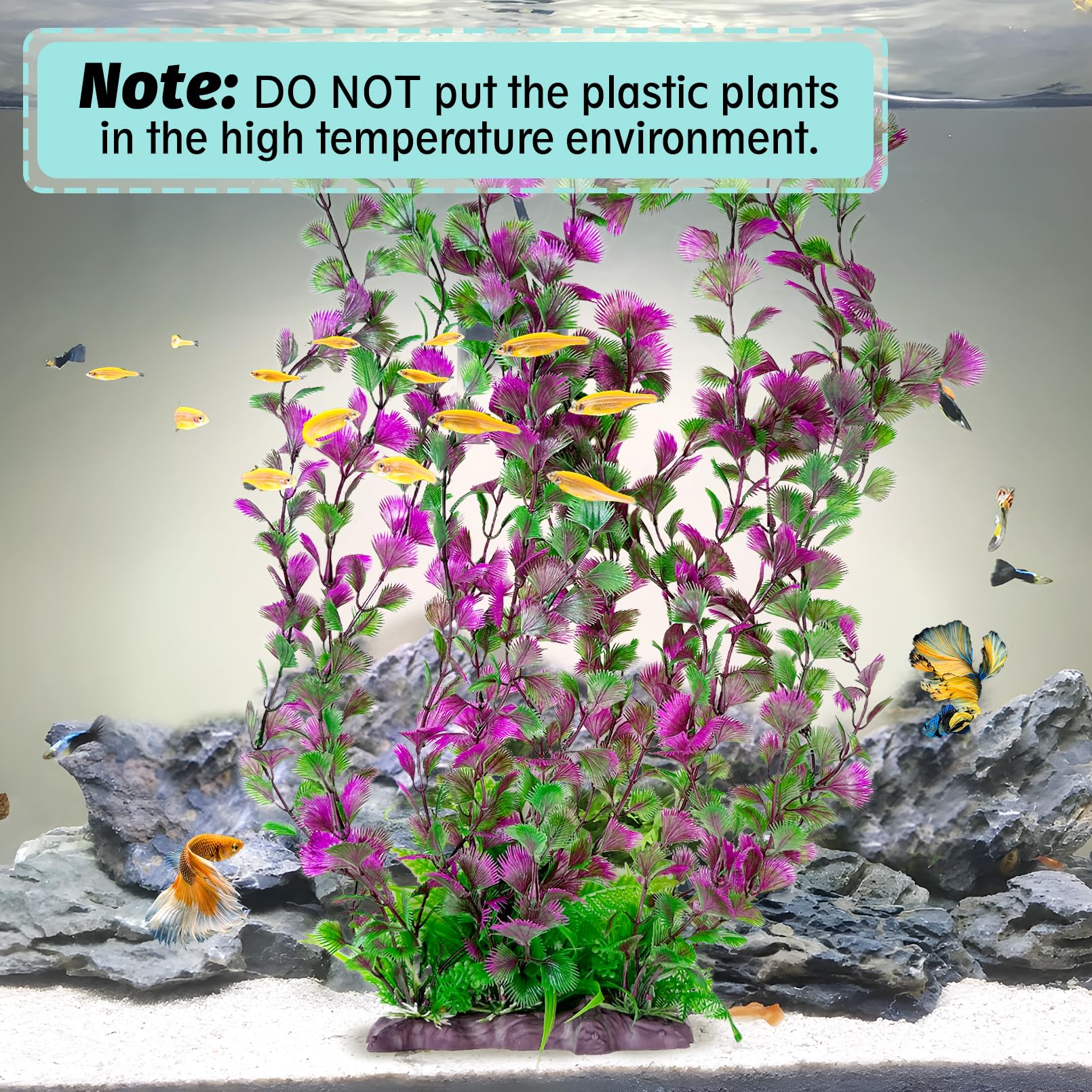 Hamiledyi: decoración de acuario con planta plástica de aspecto natural y realista.