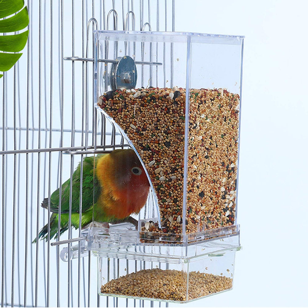 Hamiledyi dispensador de alimentos para aves transparente, facilita ver la comida restante.