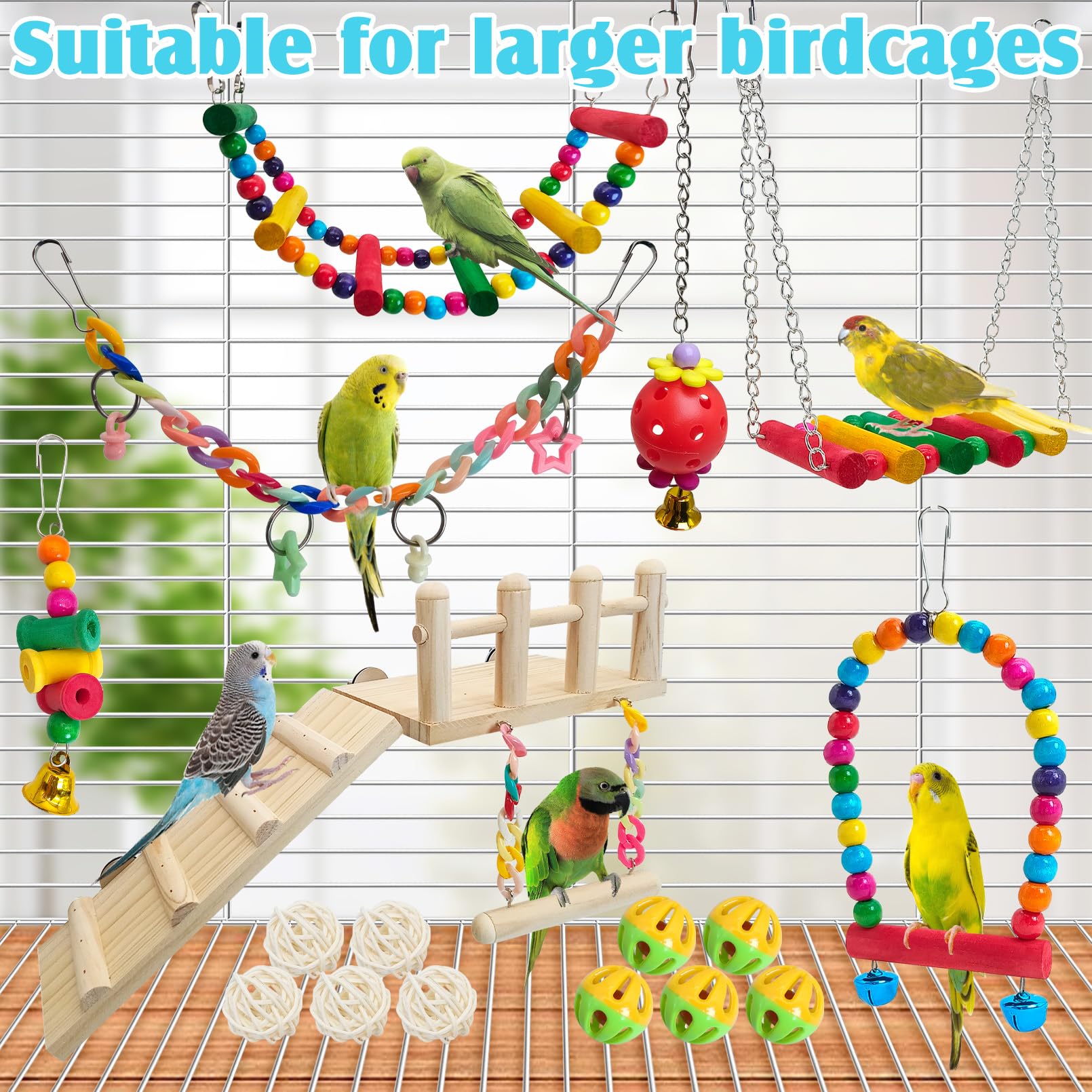 Hamiledyi escalera de subida para pájaros, facilita trepar y explorar.