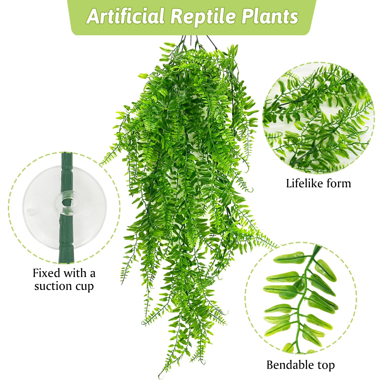 Hamiledyi hojas verdes para reptiles, ambiente más natural y estimulante