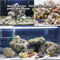 Hamiledyi ornamento de piedras para acuario, embellece el entorno y plantas