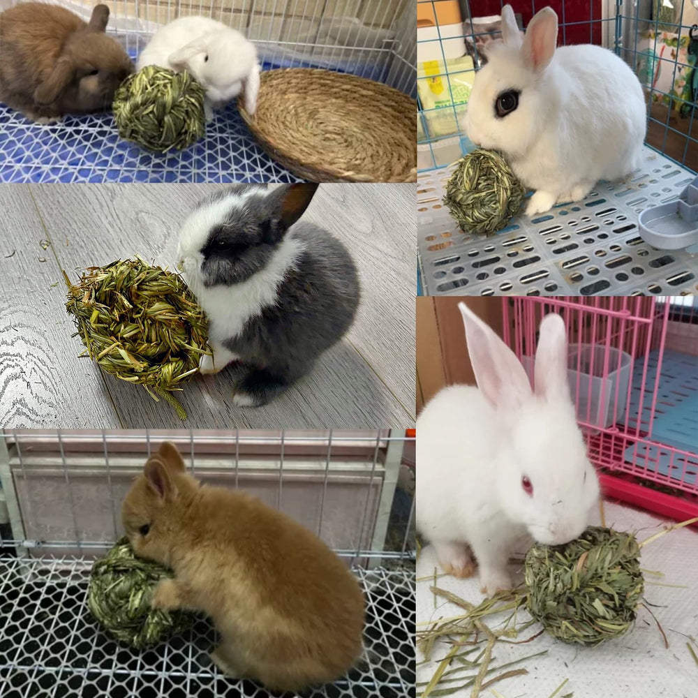 Hamiledyi juego natural: paquete con 4 bolas de heno para diversidad de mascotas.