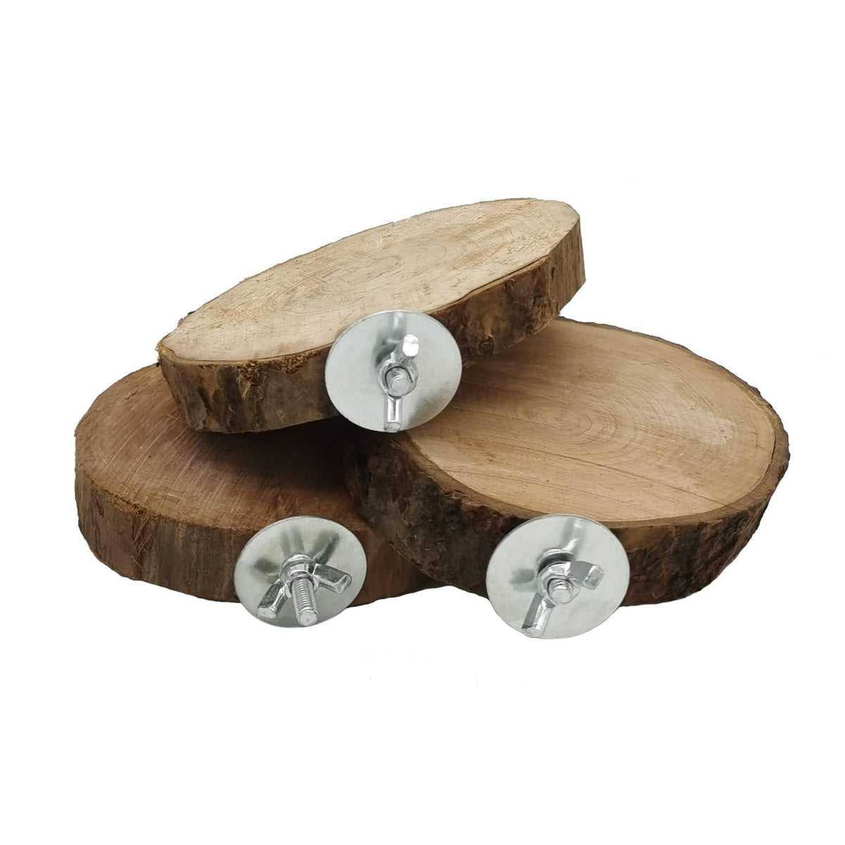 Hamiledyi plataforma percha para aves, superficie redonda de madera para descansar.