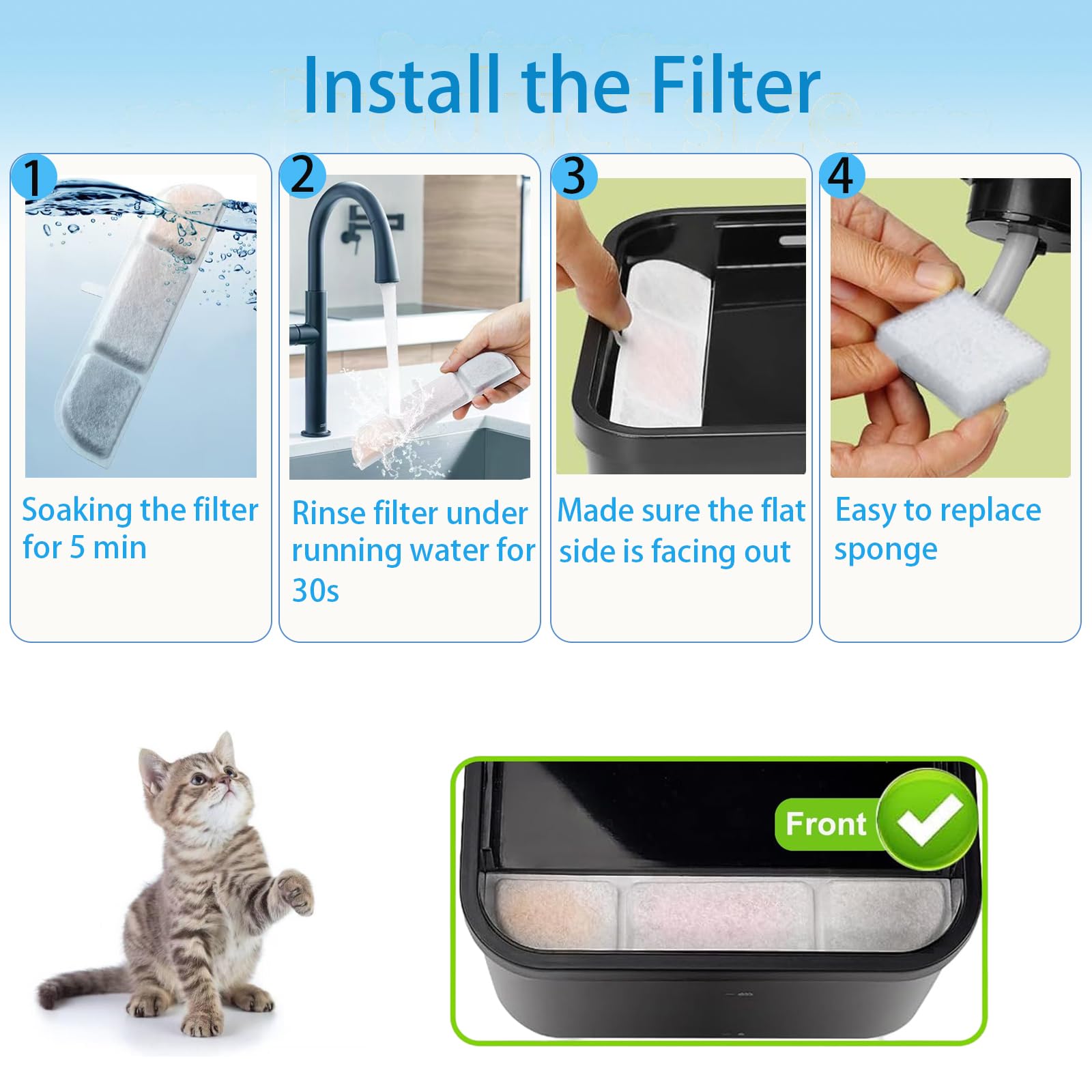 Haodlay DPWFP6 agua limpia para gatos, fuente más fresca para beber.