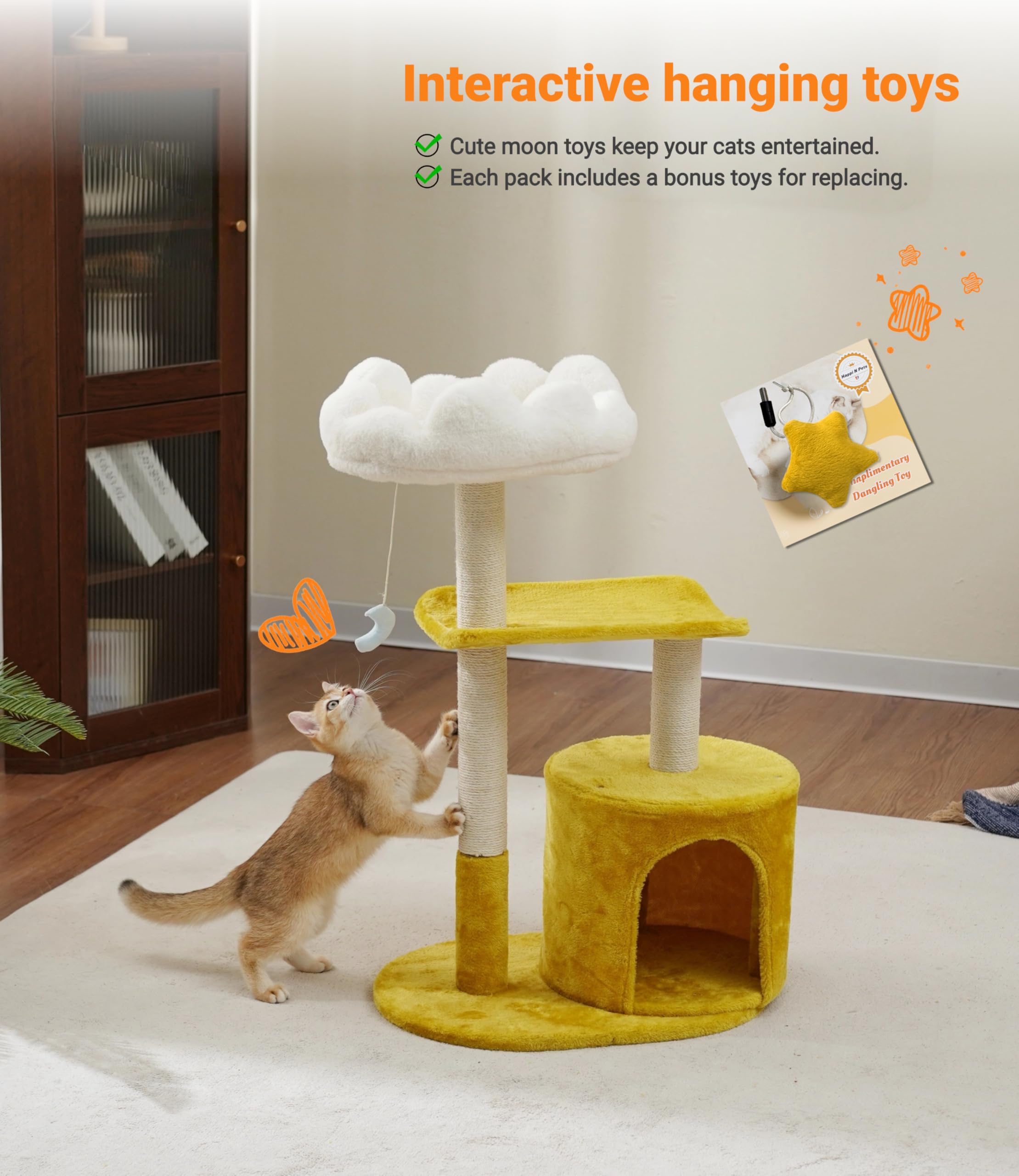 Happi N Pets espacio de observación para gatos curiosos y relajados.