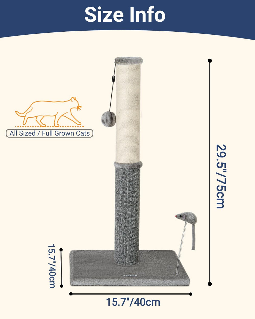 Happi N Pets base estable de 15,7 x 15,7 pulgadas para equilibrio.