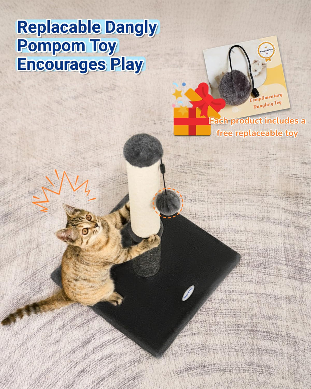 Happi N Pets rascador con superficie mixta para combinar texturas.
