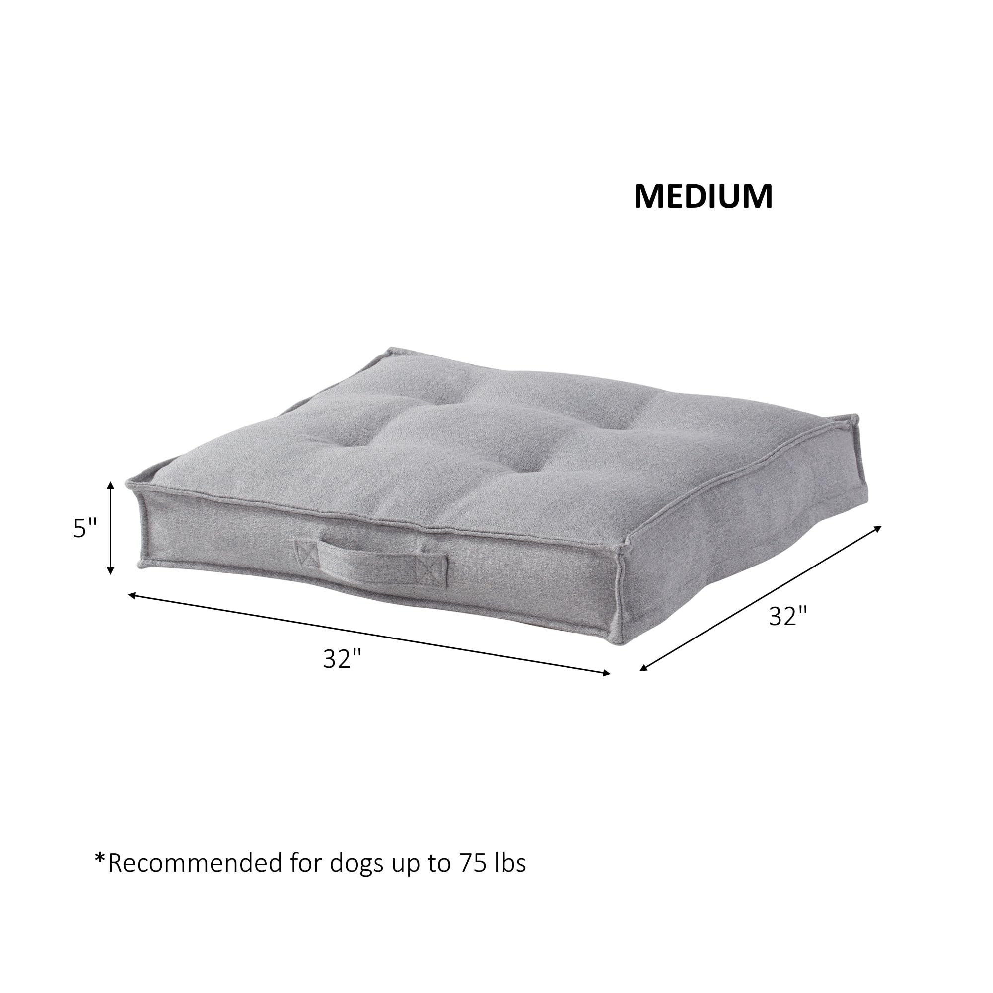 Happy Hounds Milo, dimensiones 32x32 pulgadas para perros medianos.