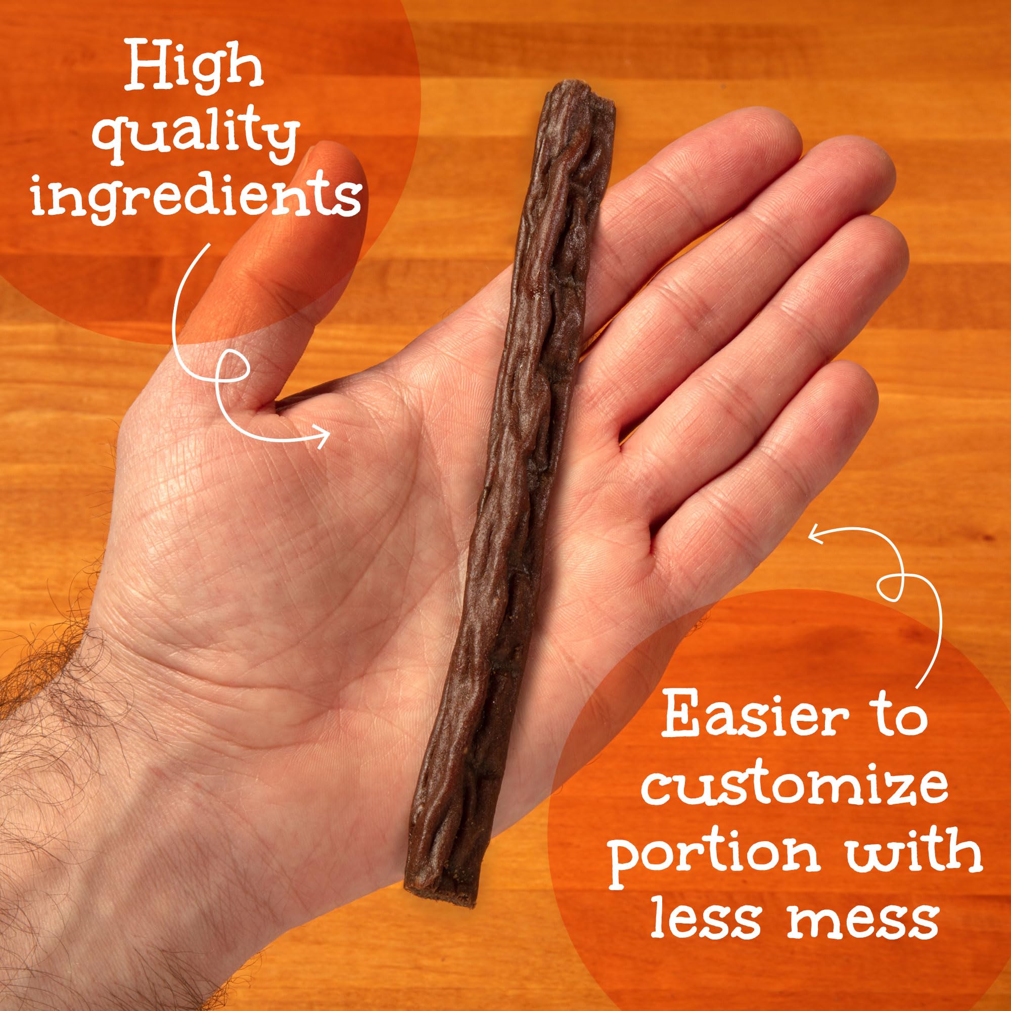 Happy Howie's Woof Stix, ingredientes naturales sin hormonas para snack consciente.