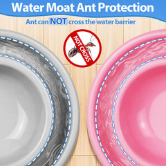 Harhana Ant Away: dos tazones para comida y agua en gris y rojo
