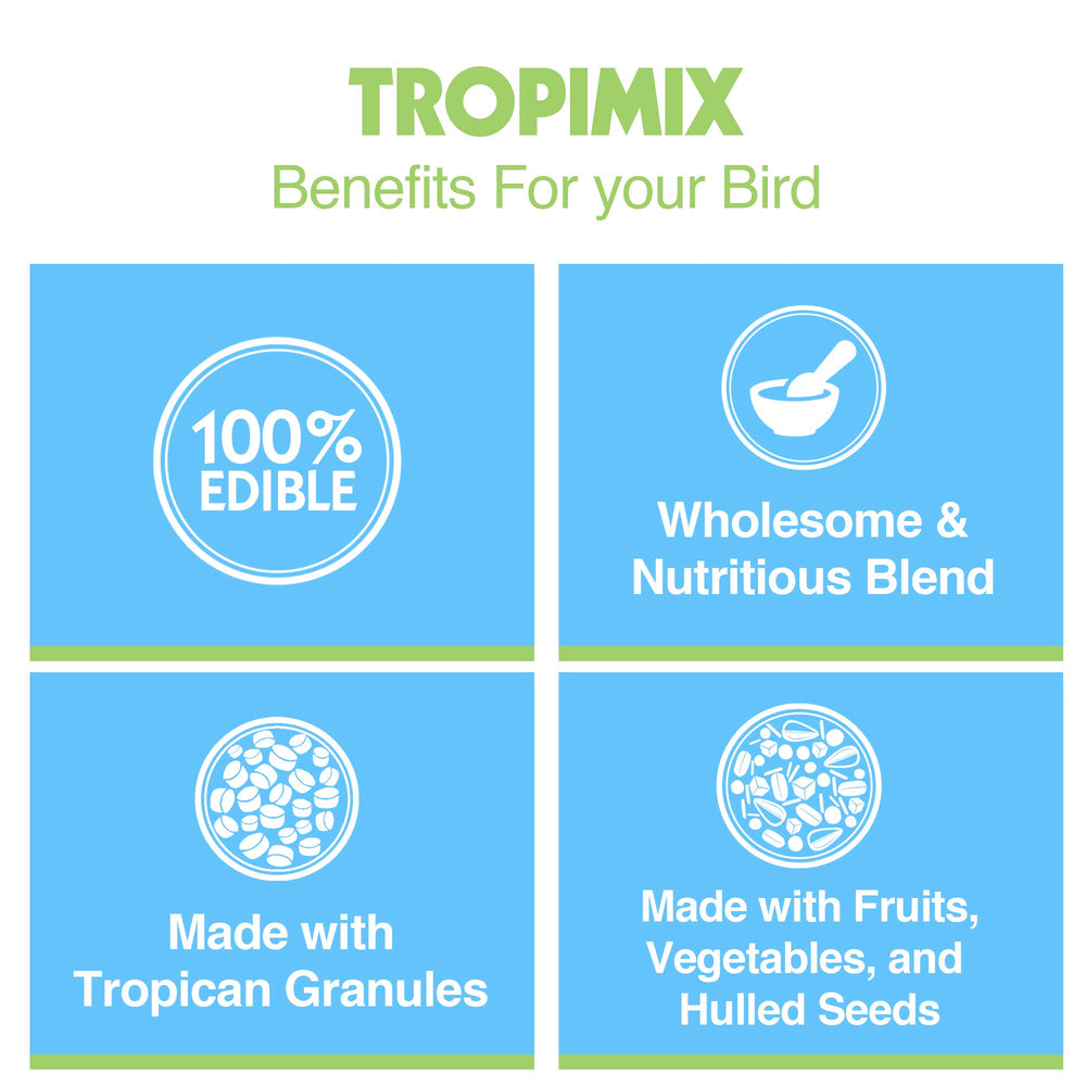 Vitaminas y aminoácidos en Hari Tropimix para plumas brillantes