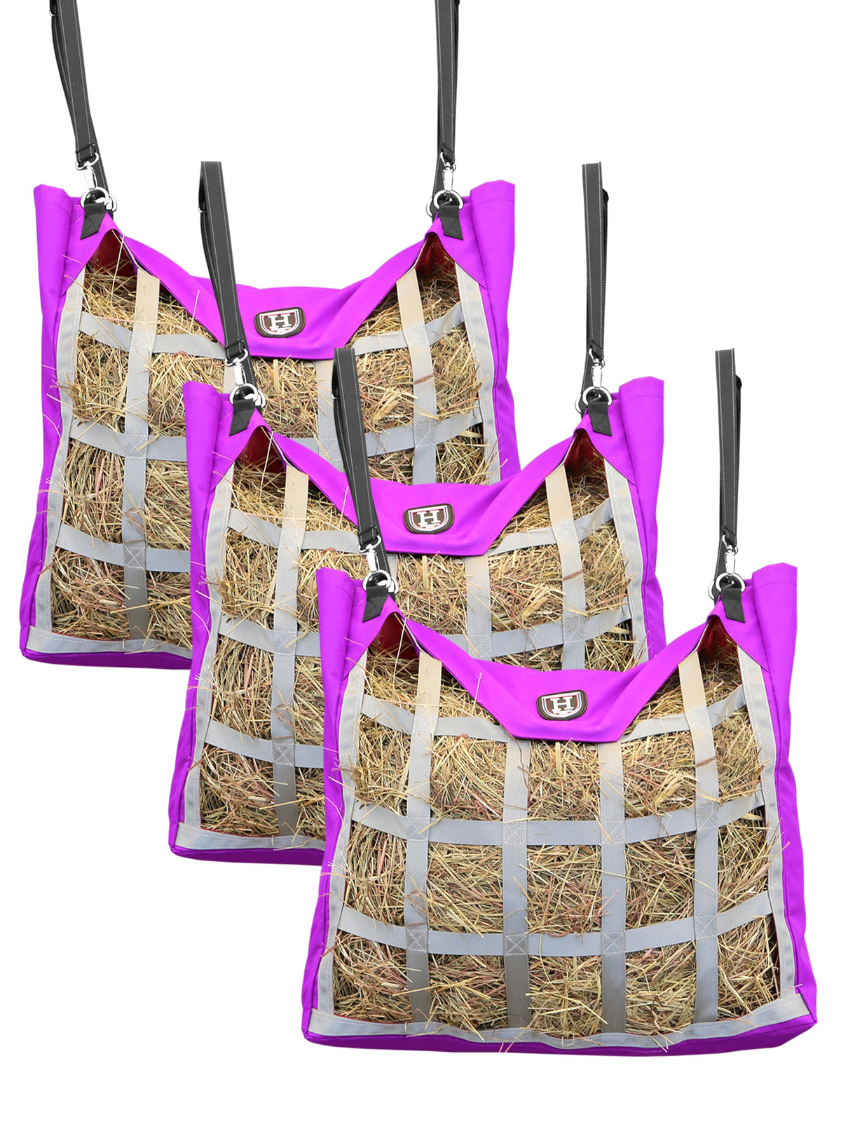 Bolsa Harrison Howard con apertura doble frontal para reducir el desperdicio de heno.