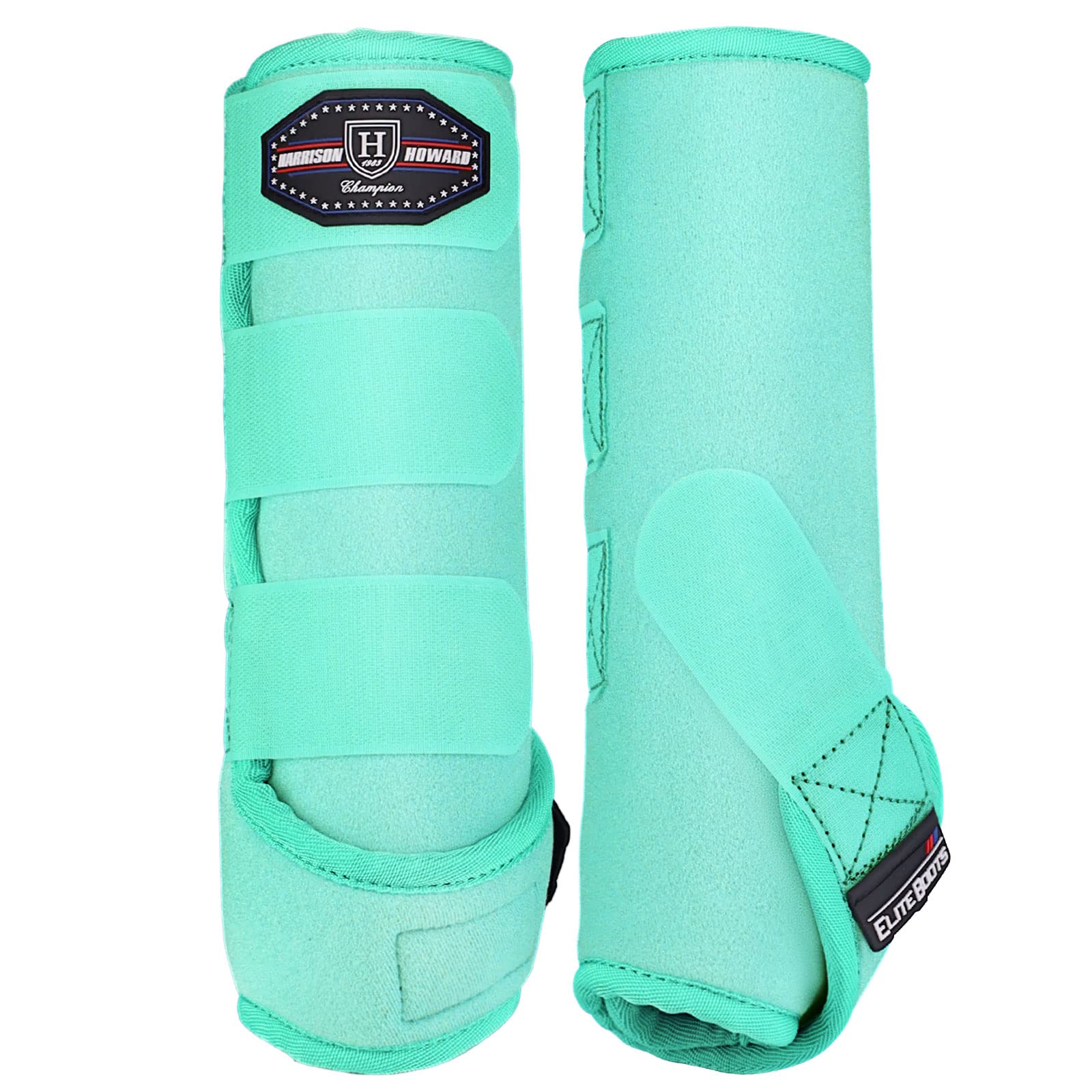 Botas de protección ecuestre Harrison Howard — absorbentes frontales, pack 2, talla L, color menta