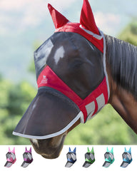 CareMaster Pro de Harrison Howard, máscara contra insectos para caballo, protegiendo la piel del sol.