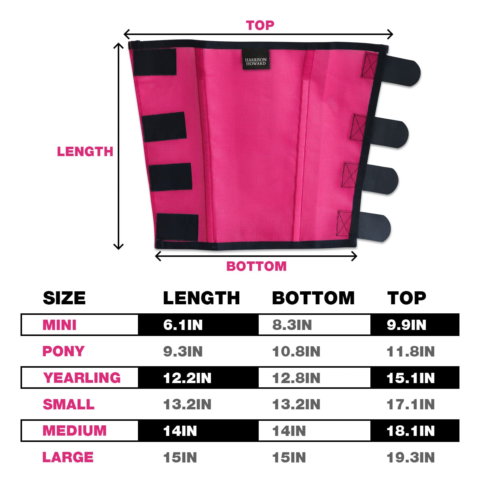 Conjunto de 4 botas Harrison Howard magenta grande para cuadra o pista.