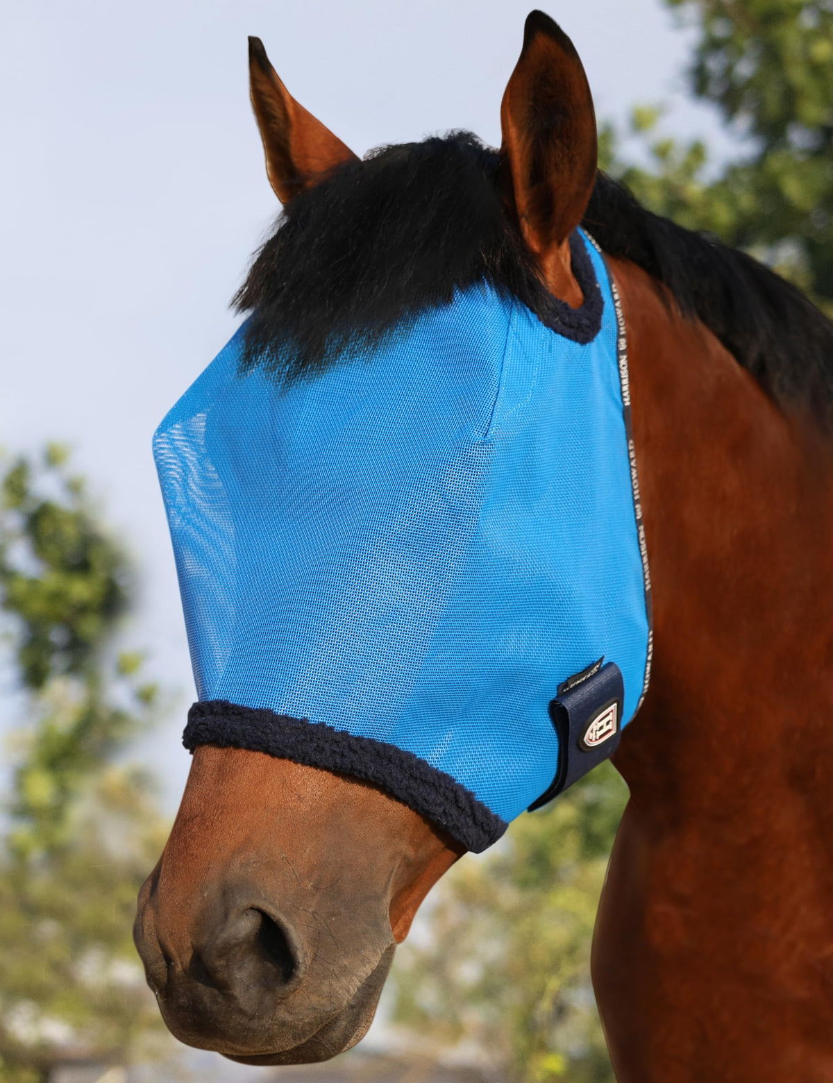 Harrison Howard malla antimoscas para caballo, vista frontal, protección UV y comodidad