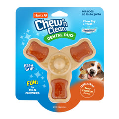 Hartz Chew n Clean juguete tri-point de nylon con sabor a pollo para perros