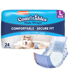 Hartz Comfitables con banda elástica para ajuste cómodo y seguro en perro macho.