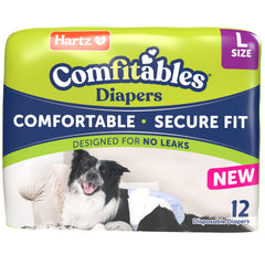 Pañal Hartz Comfitables para perro grande, ajuste cómodo y seguro.