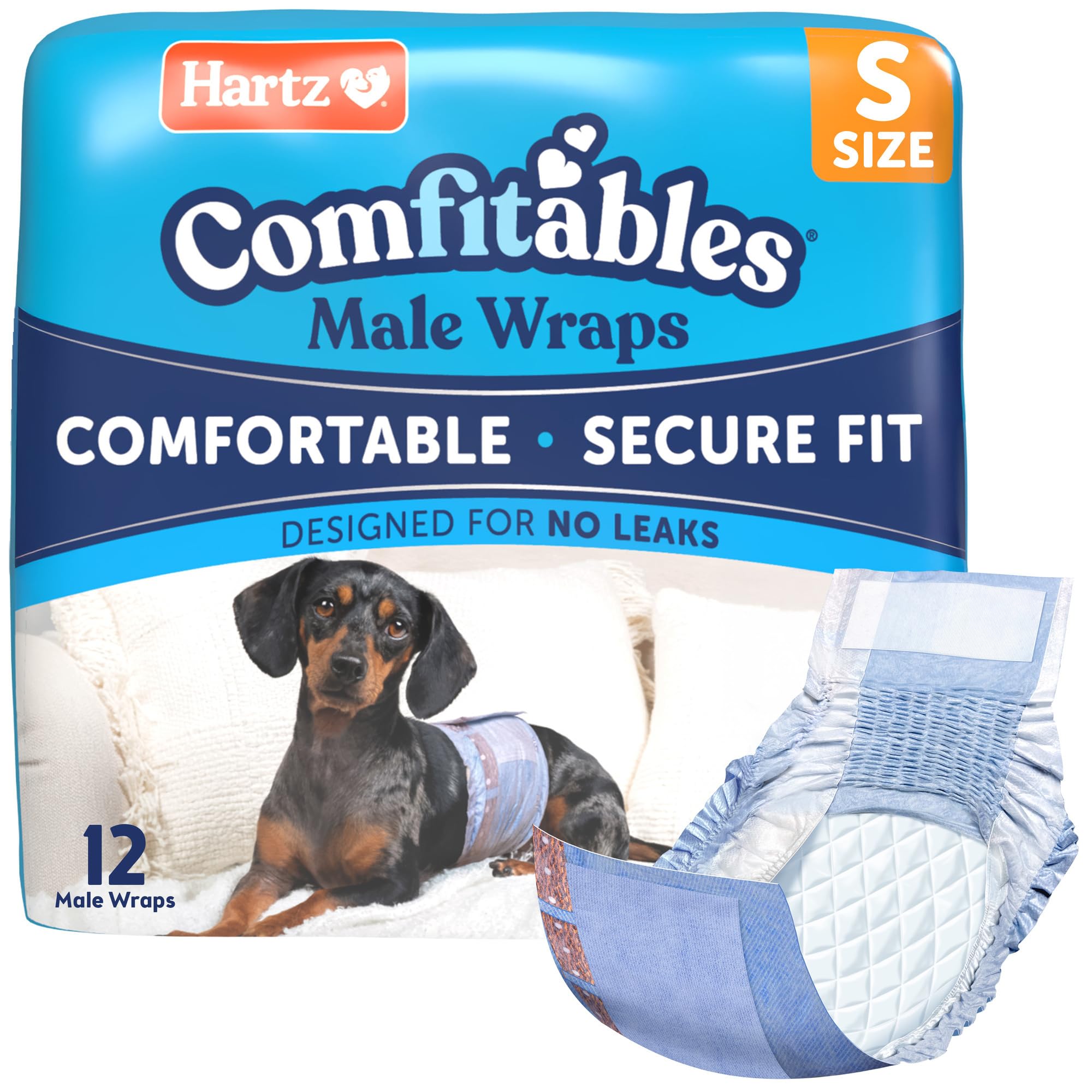 Hartz Comfitables: cintura elástica para ajuste cómodo y seguro en perros macho