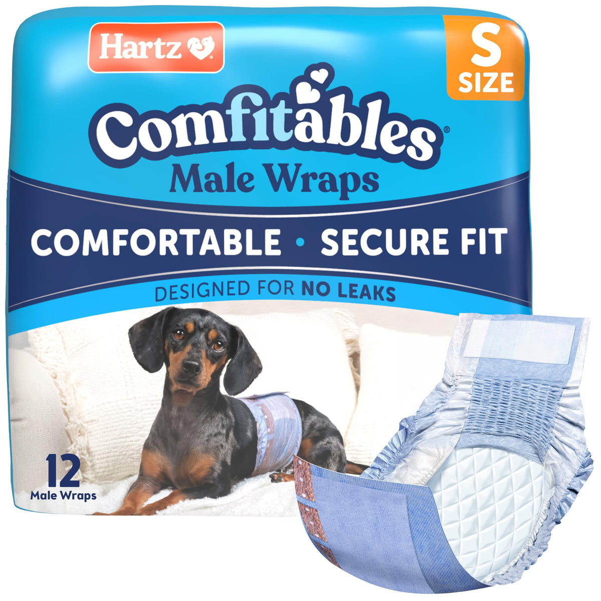 Hartz Comfitables: cintura elástica para ajuste cómodo y seguro en perros macho