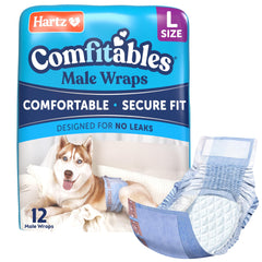 Pañales Hartz Comfitables para perro macho con cintura elástica y ajuste cómodo.