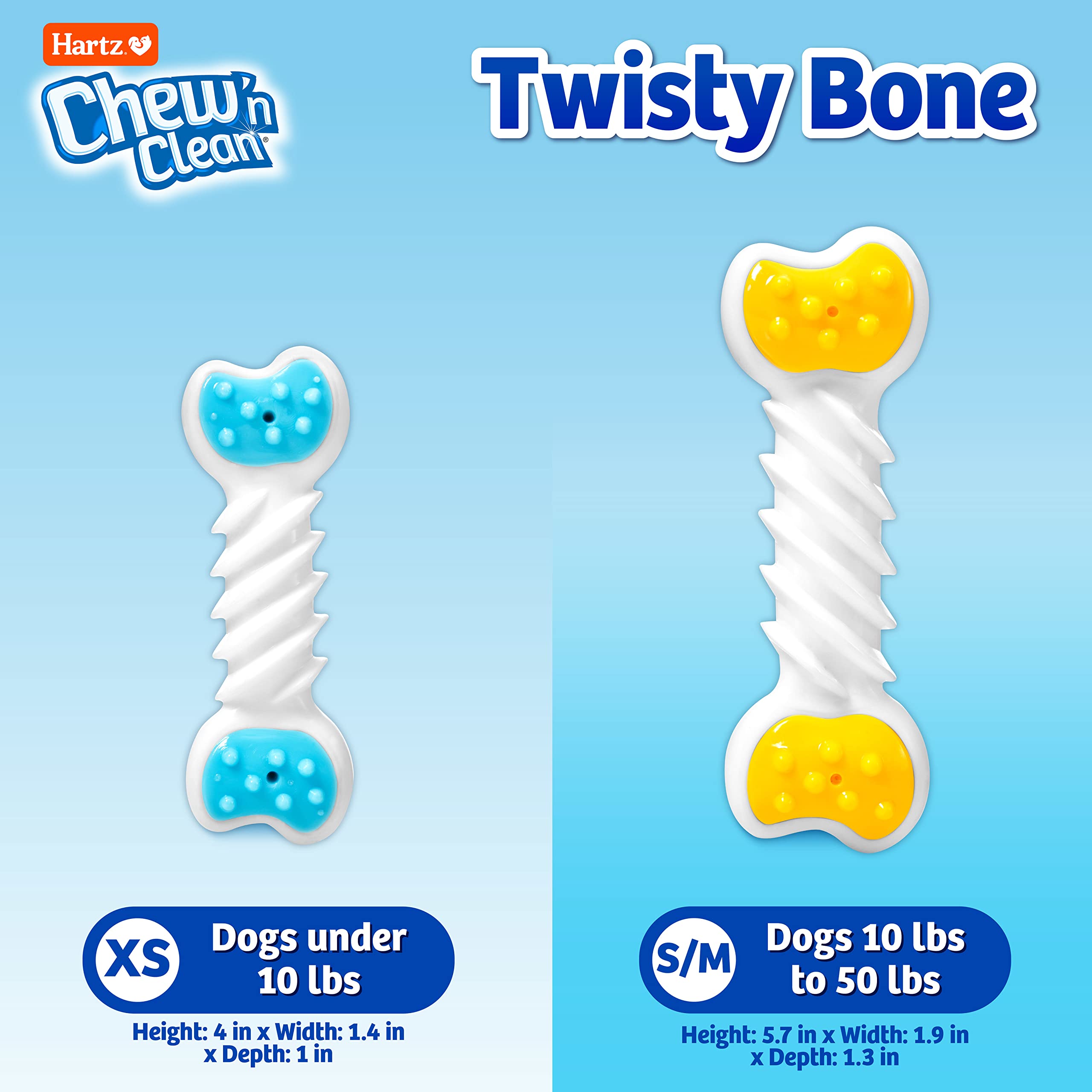 Hartz Juguete dentado con sabor tocino para atraer y estimular la masticación.