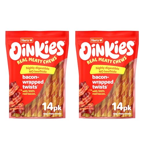 Oinkies con núcleo sabroso de tocino real, premio irresistible para perros.