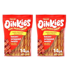 Oinkies con núcleo sabroso de tocino real, premio irresistible para perros.