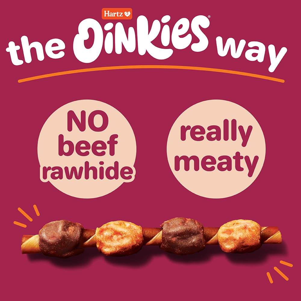 Hartz Oinkies Hearty Kabobs: boniato y zanahoria para sabor natural y digestión suave.