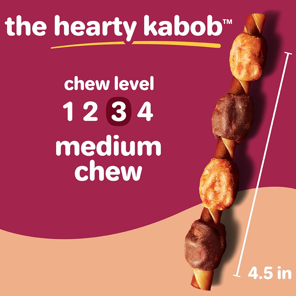 Hartz Oinkies Hearty Kabobs: mordiscos de tamaño medio para masticación sostenida.