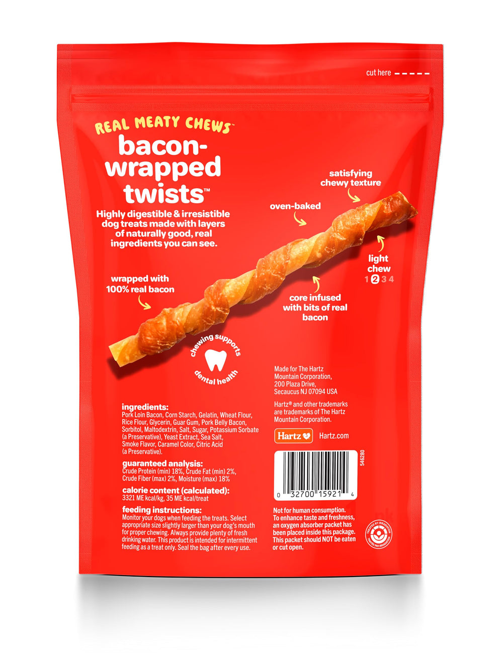 Hartz Oinkies núcleo de tocino real: trocitos sabrosos para masticar.