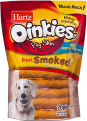 Hartz Oinkies piel de cerdo ahumada: trenzas para masticación saludable.