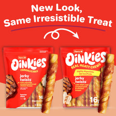 Hartz Oinkies Porkalicious Jerky Twists: primer plano de piel de cerdo ahumada para perros