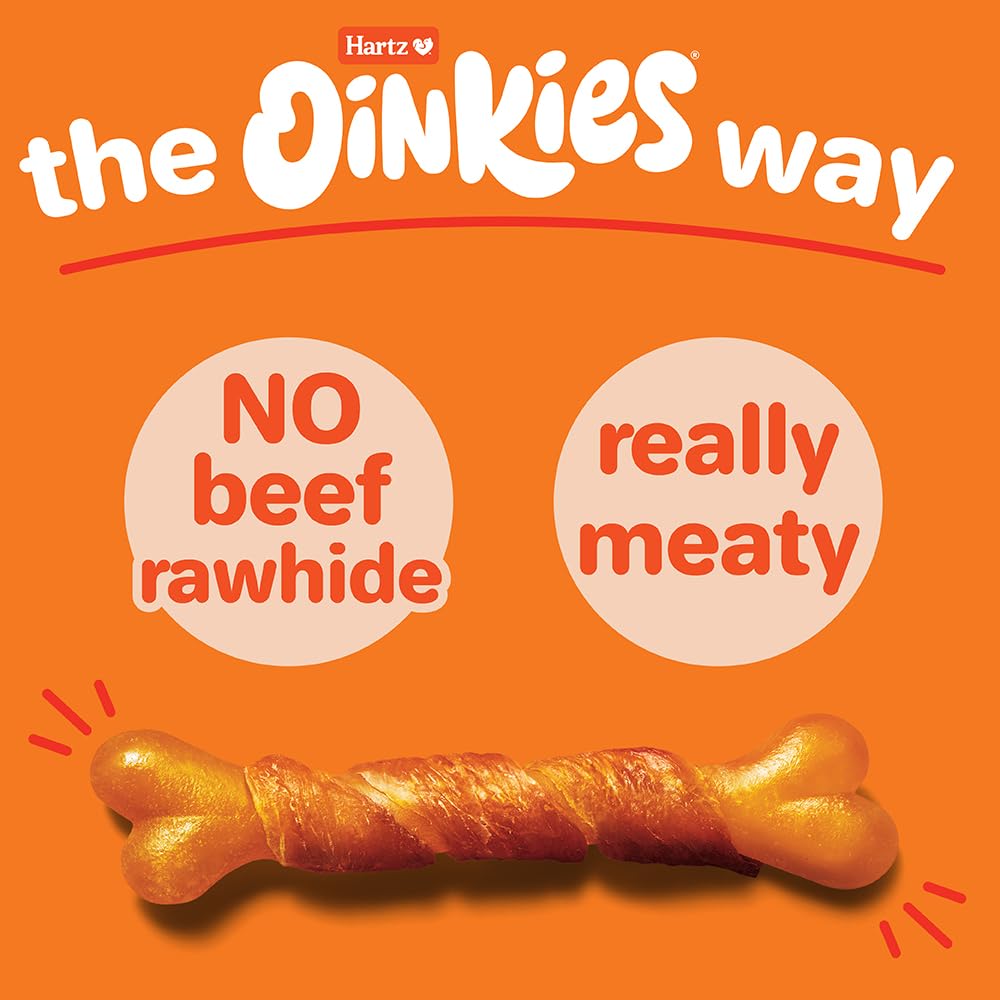 Hartz Oinkies 25 count pack keeps portions fresh in a resealable bag